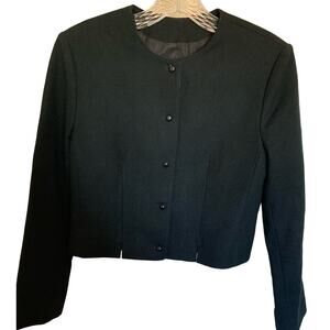 Pendleton Petites blazer cropped, wool black  collarless